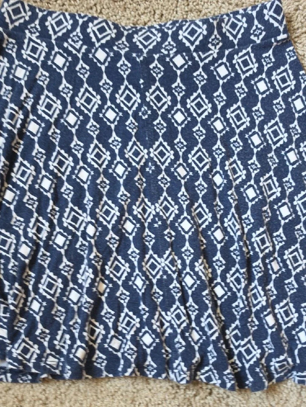 Rue21 Navy & White Printed Skater Skirt